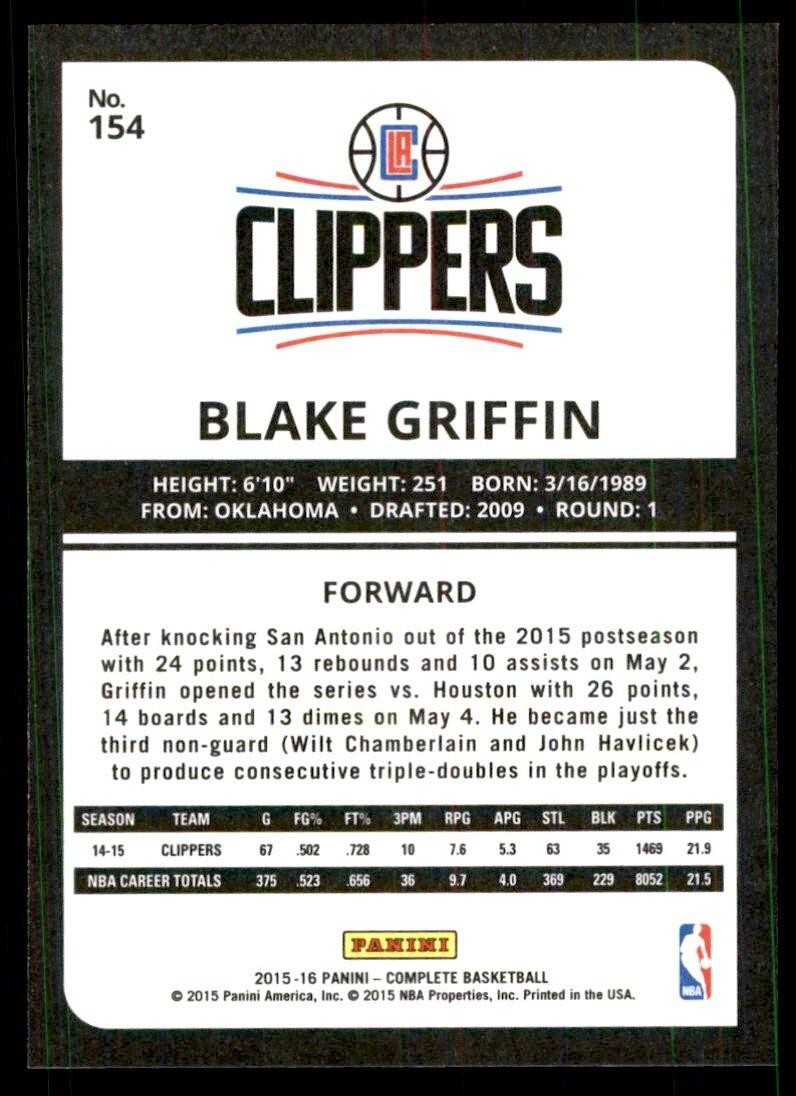 2015-16 Panini Complete_ Blake Griffin Los Angeles Clippers #154