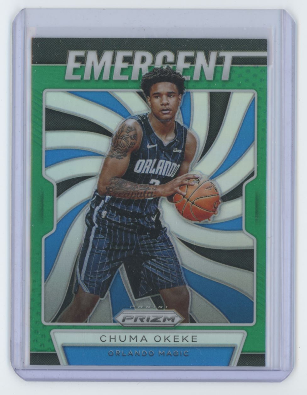 2019-20 Panini Prizm Emergent Green Chuma Okeke Basketball Card Orlando Magic #6