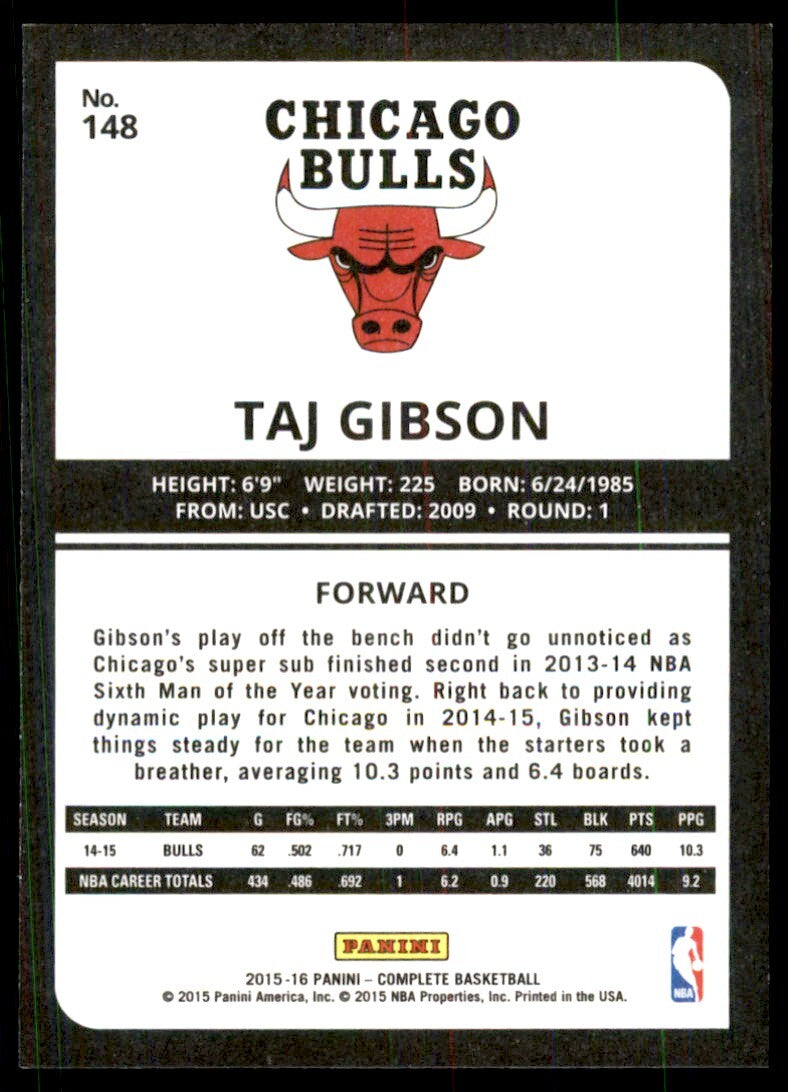 2015-16 Panini Complete* Taj Gibson Chicago Bulls #148