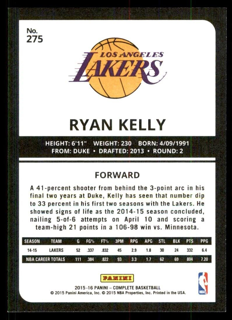2015-16 Panini Complete^ Ryan Kelly Los Angeles Lakers #275