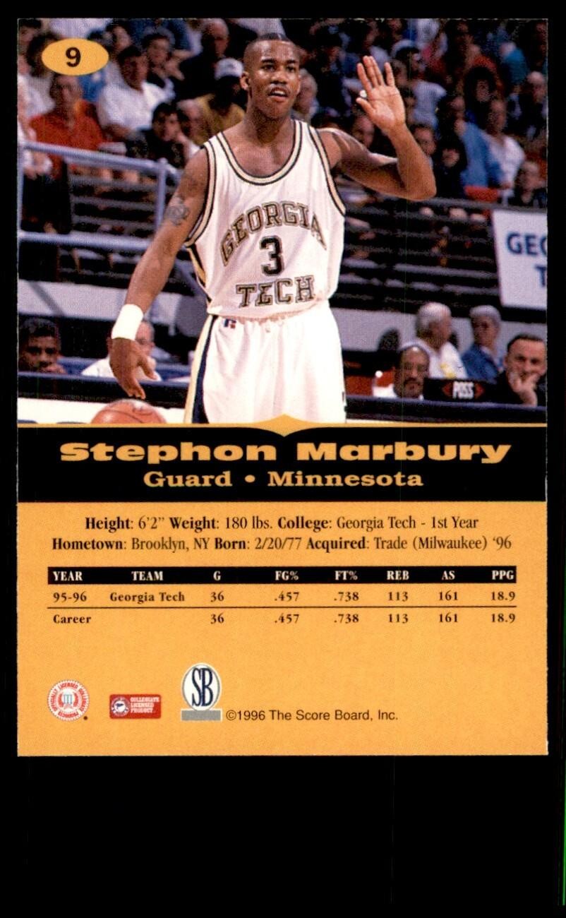 1996-97 Score Board All Sport Stephon Marbury Basketball Card #9