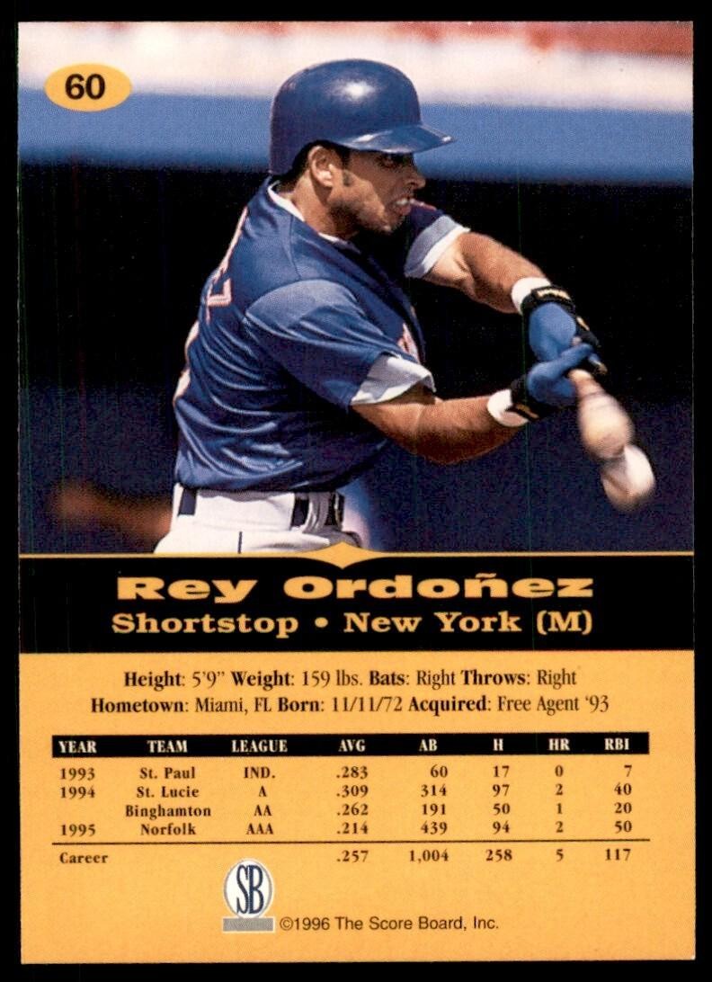 1996-97 Score Board All Sport Rey Ordonez B Baseball Card #60