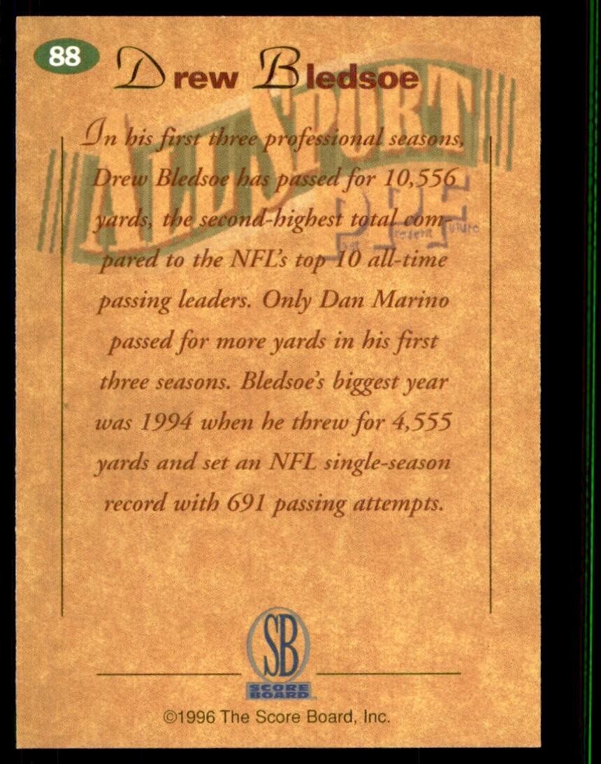 1996-97 Score Board All Sport Drew Bledsoe Football Card #88