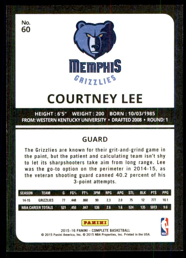 2015-16 Panini Complete! Courtney Lee Memphis Grizzlies #60
