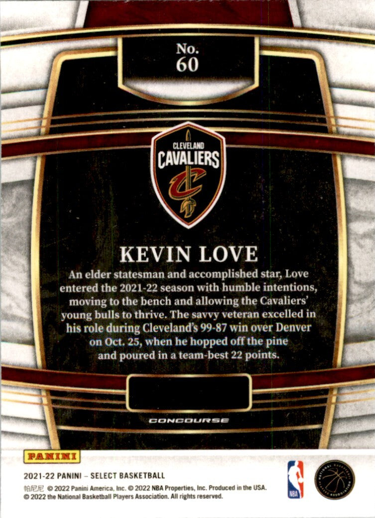 2021-22 Panini Select Kevin Love Basketball Card #60