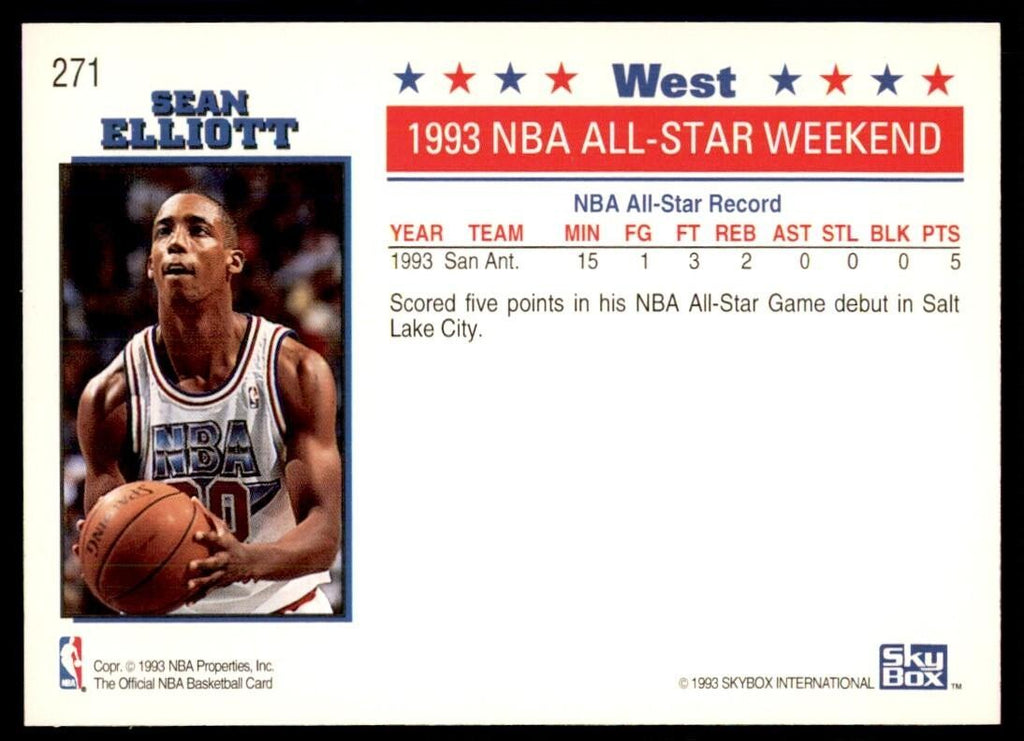 1993-94 NBA Hoops Sean Elliott Basketball Cards #271