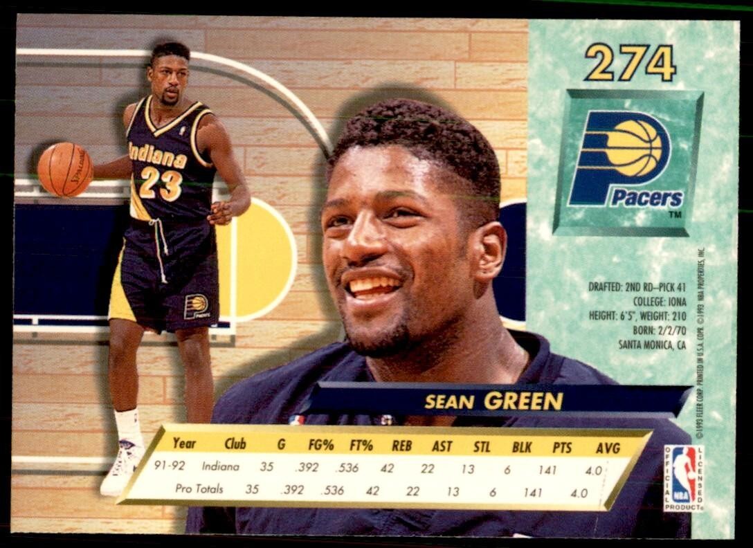 1992-93 Ultra Fleer Sean Green Basketball Cards #274