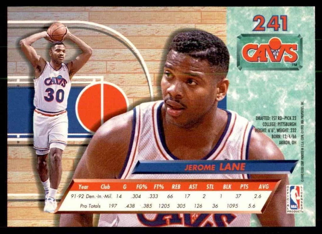 1992-93 Ultra Fleer Jerome Lane Basketball Cards #241