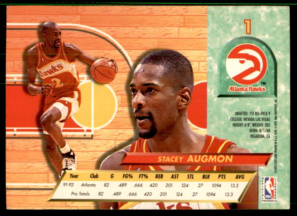 1992-93 Fleer Ultra Stacey Augmon Basketball Cards #1