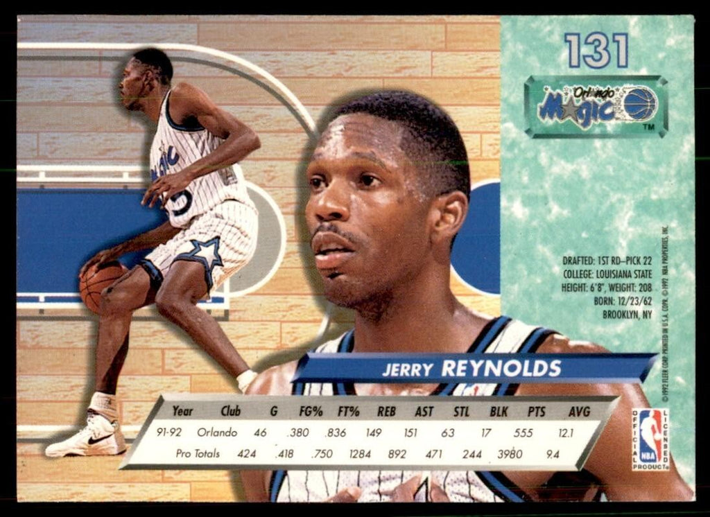 1992-93 Fleer Ultra Jerry Reynolds Basketball Cards #131