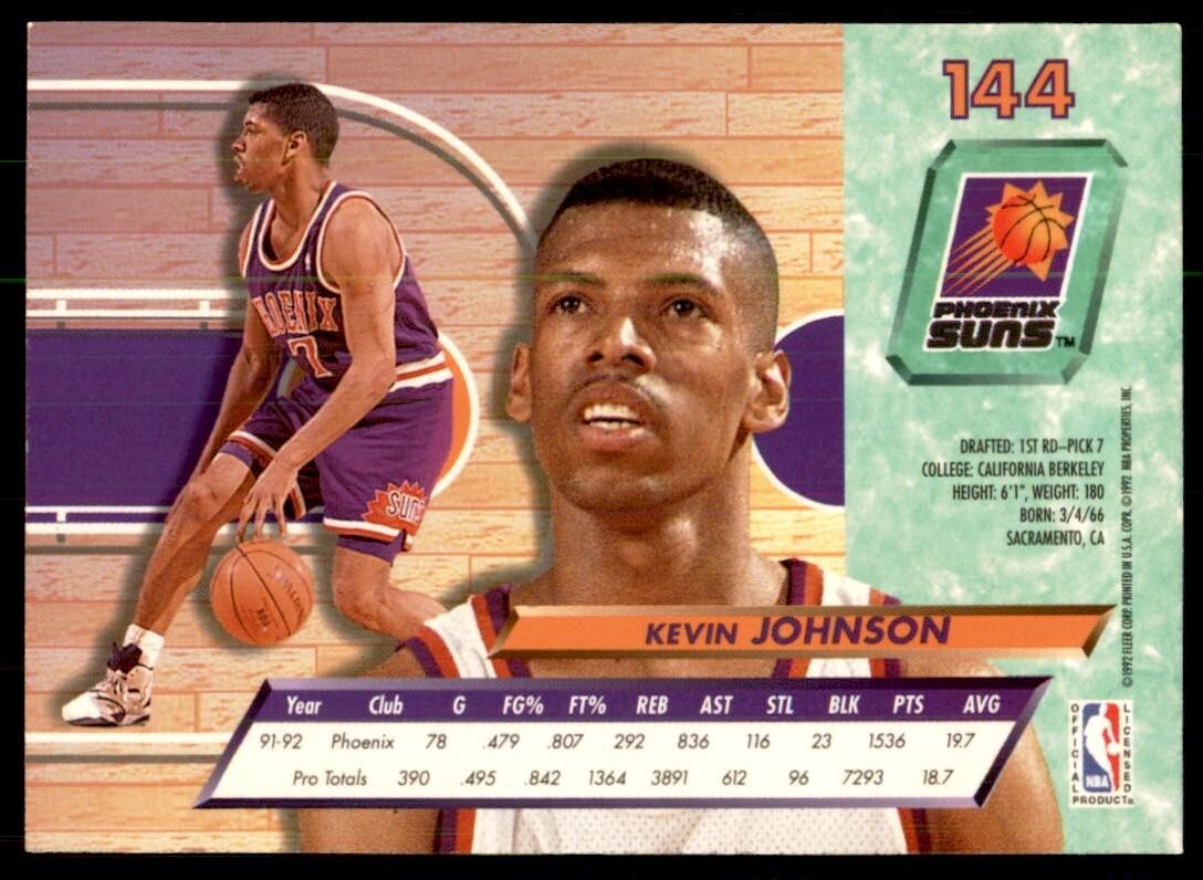 1992-93 Fleer Ultra Kevin Johnson Basketball Cards #144
