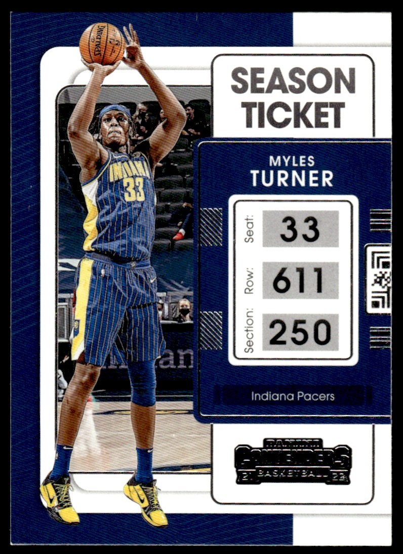 2021-22 Panini Contenders Basketball Card Myles Turner Indiana Pacers #12