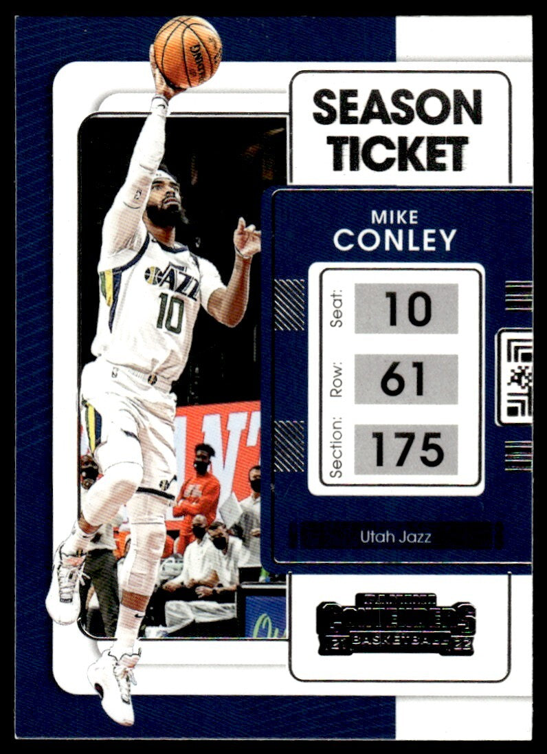2021-22 Panini Contenders Basketball Card Mike Conley Utah Jazz #51