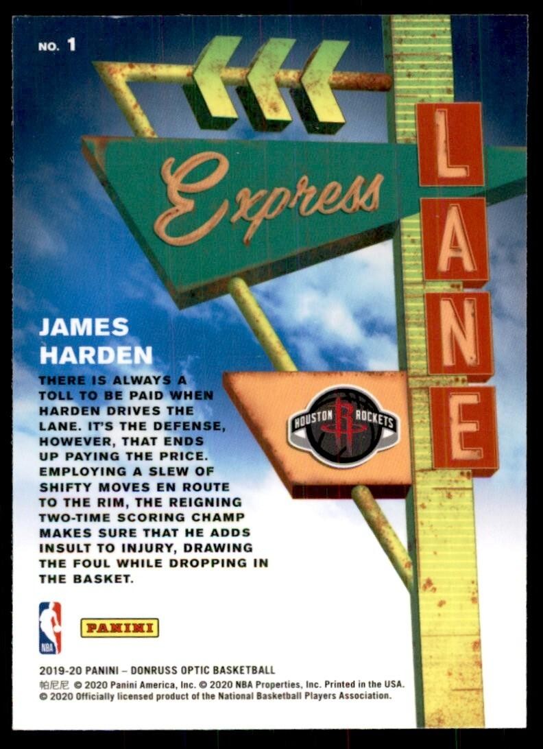 2019-20 Donruss Optic James Harden 100 Brooklyn Nets #1