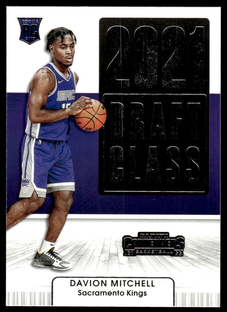 2021-22 Panini Contenders Basketball Card Davion Mitchell Sacramento Kings #9