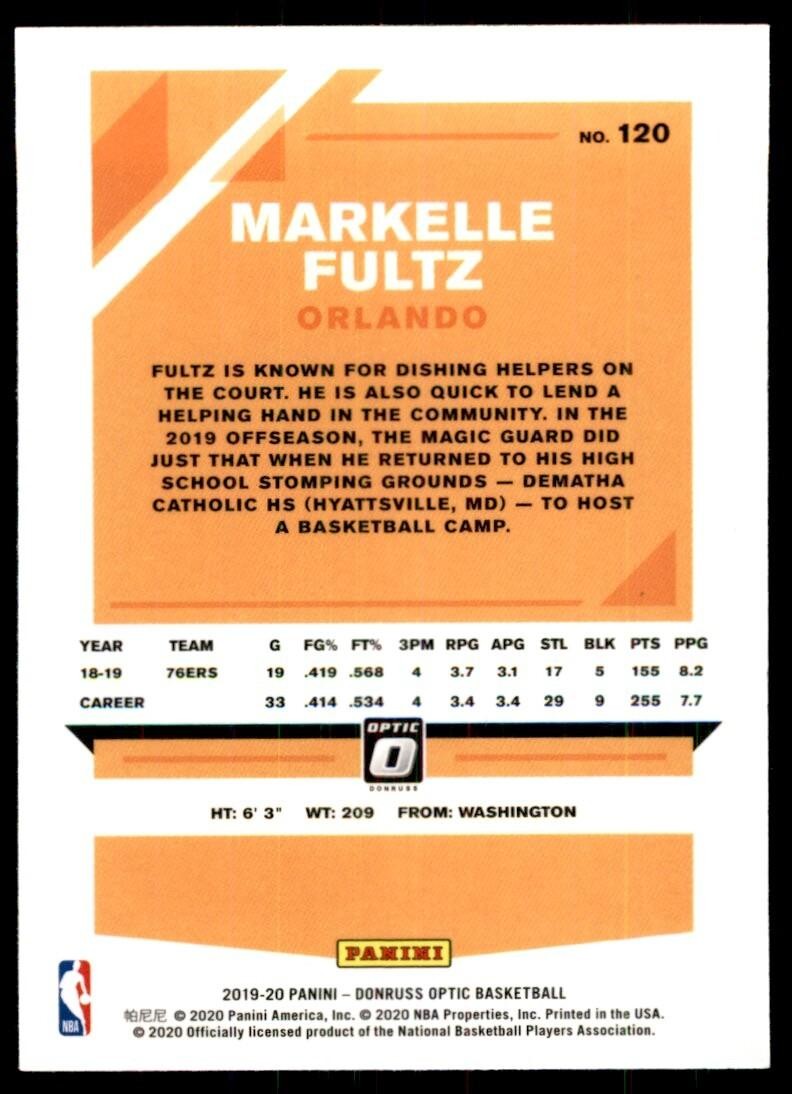 2019-20 Donruss Optic Markelle Fultz Orlando Magic #120