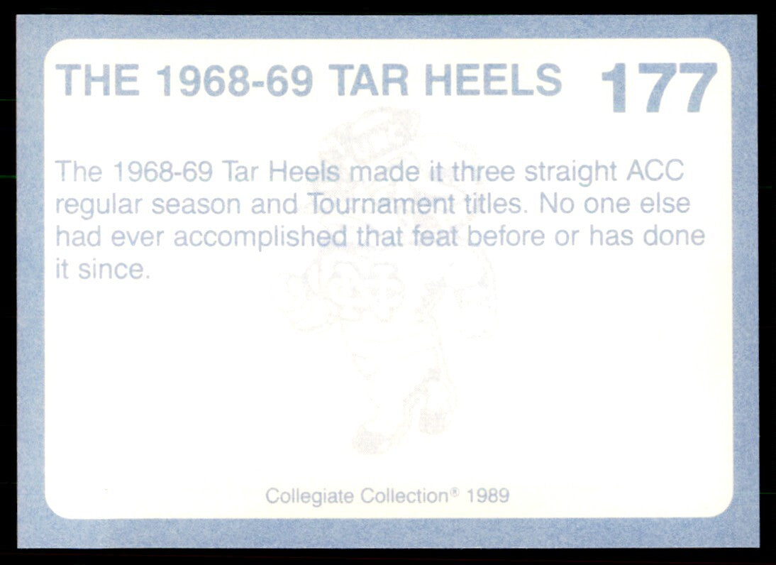 1989-90 Coca Cola Collegiate Collection 1968-69 Tar Heels Basketball Cards #177