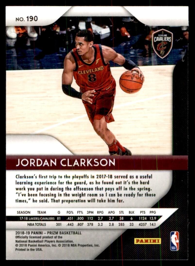 2018-19 Panini Prizm Jordan Clarkson Cleveland Cavaliers #190