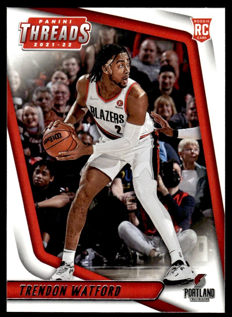 2021-22 Panini Threads Basketball Card Trendon Watford Rookie Portland Trail