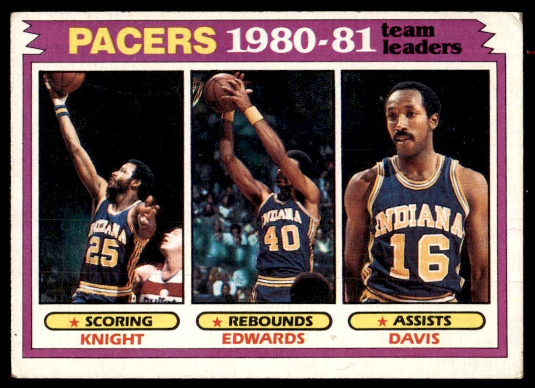 1981-82 Topps Basketball Card Billy Knight/James Edwards/Johnny Davis Indiana
