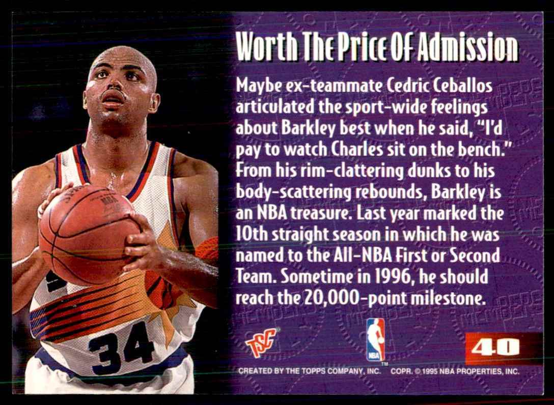 1995-96 Stadium Club Members Only Charles Barkley Basketball Cards #40