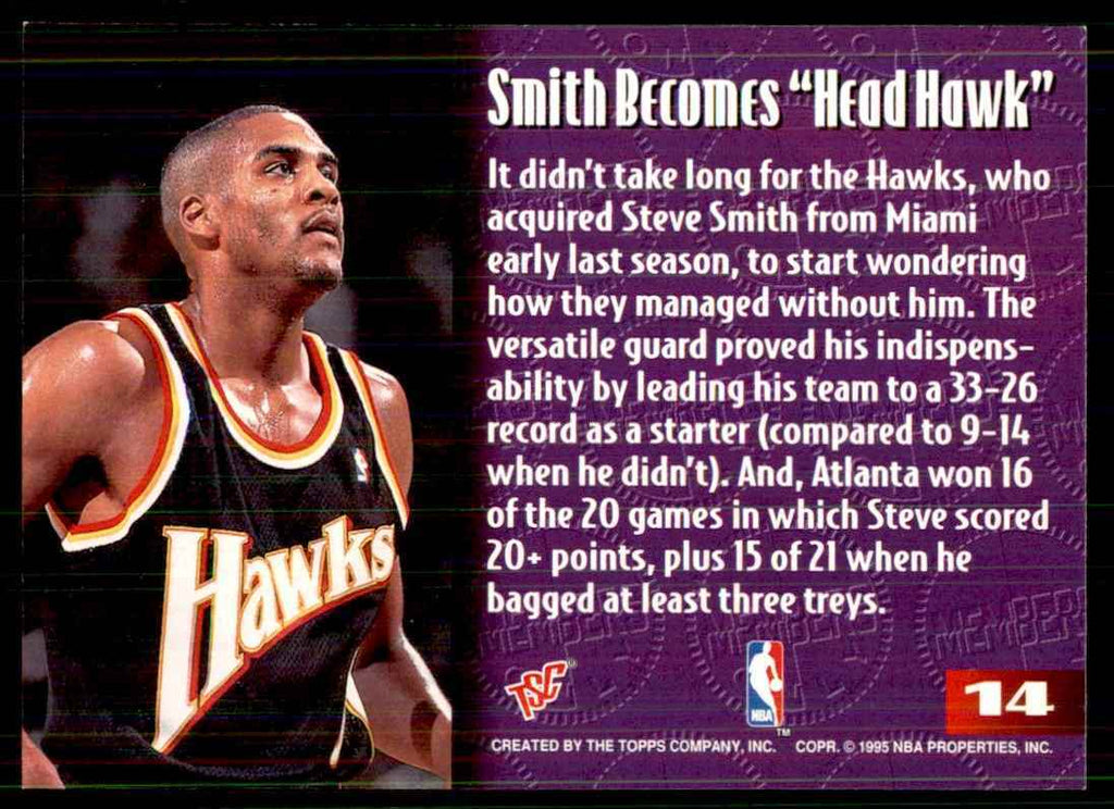 1995-96 Stadium Club Members Only Steve Smith Basketball Cards #14