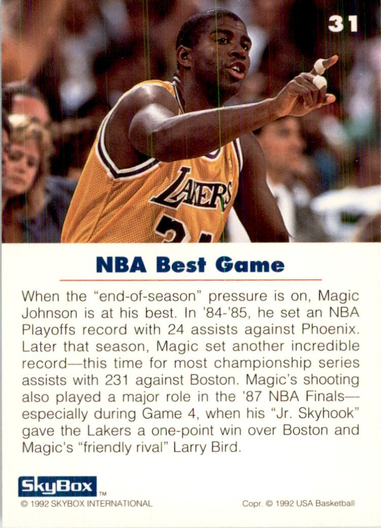 1992-93 SkyBox USA Basketball Magic Johnson. Basketball Cards #31