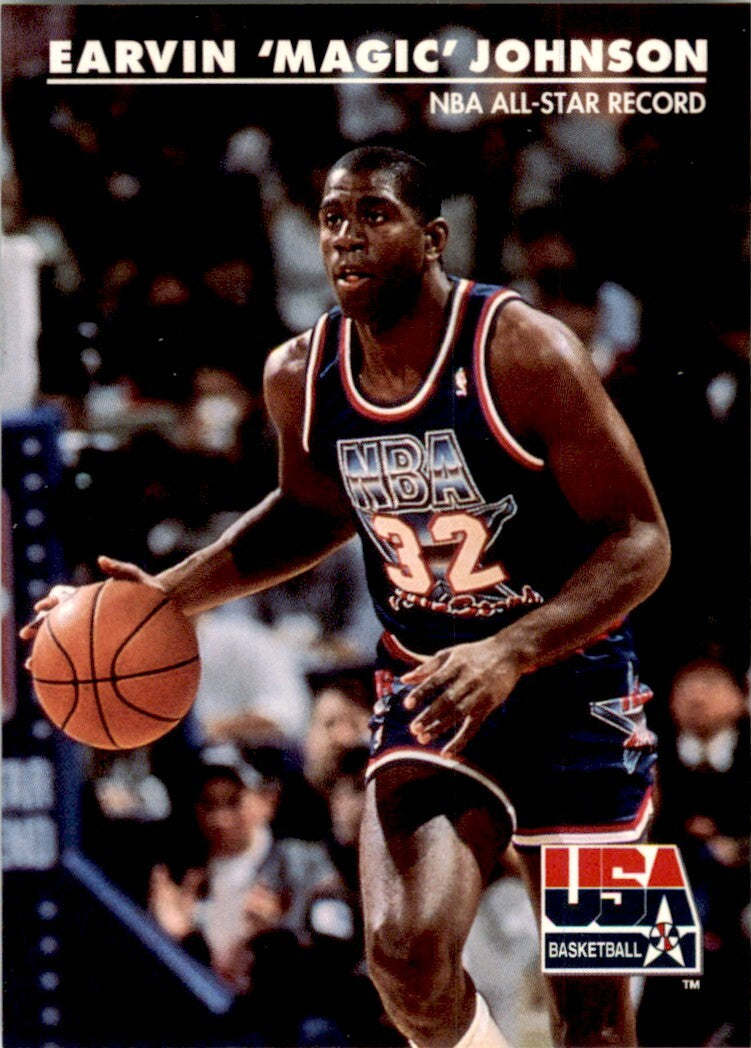 1992-93 SkyBox USA Basketball Magic Johnson. Basketball Cards #34