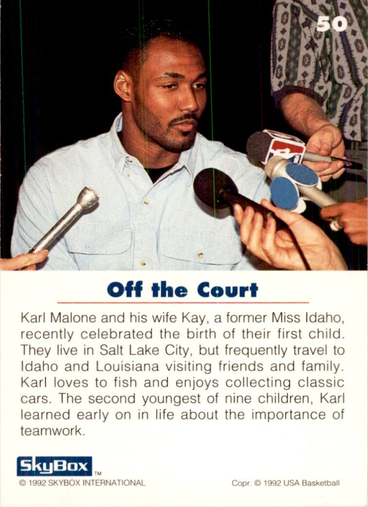 1992-93 SkyBox USA Basketball Karl Malone. Basketball Cards #50