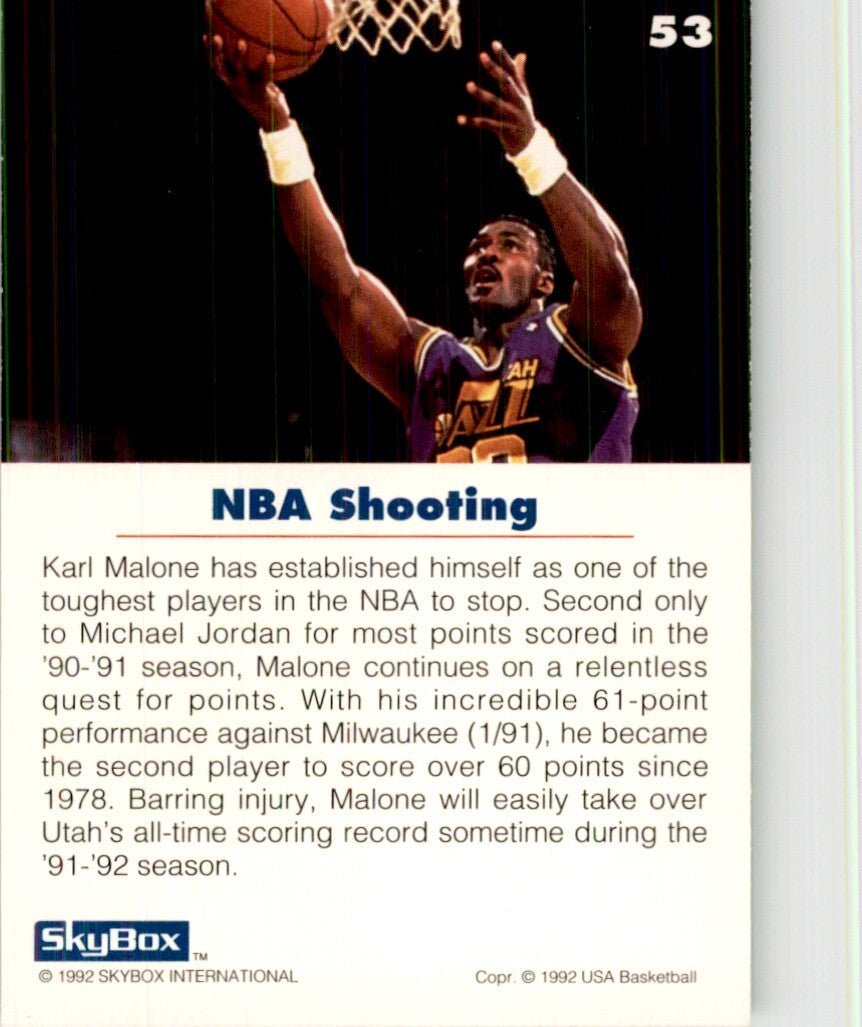 1992-93 SkyBox USA Basketball Karl Malone. Basketball Cards #53