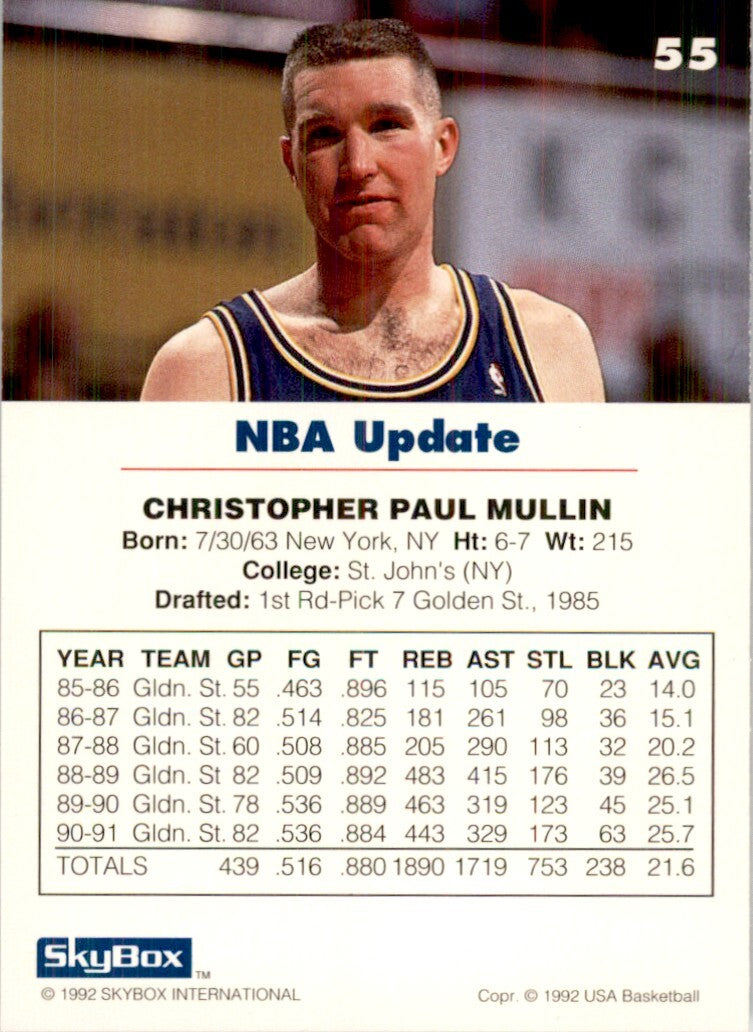 1992-93 SkyBox USA Basketball Chris Mullin Basketball Cards #55