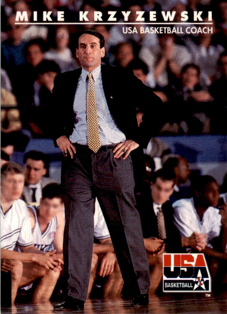 1992-93 SkyBox USA Basketball Mike Krzyzewski. Basketball Cards. #95