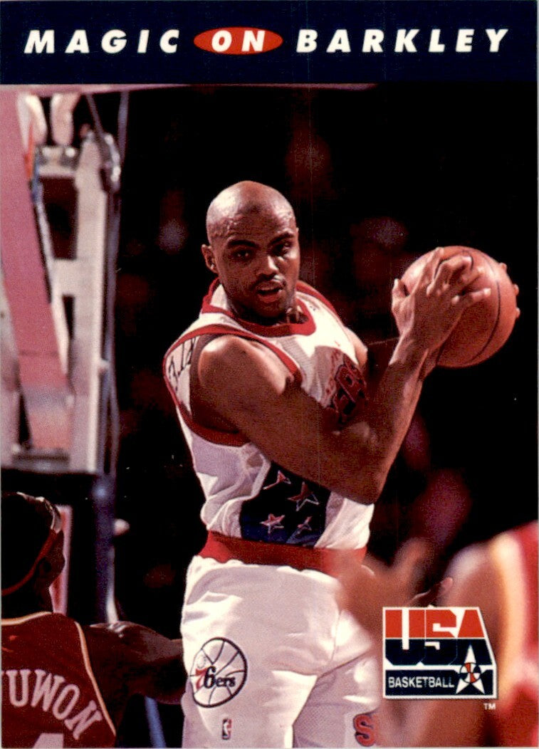1992-93 SkyBox USA Basketball Magic on Barkley. (100) Basketball Cards. #101