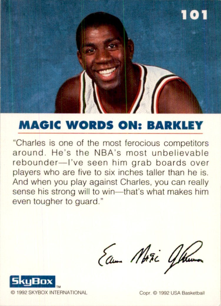 1992-93 SkyBox USA Basketball Magic on Barkley Basketball Cards. #101
