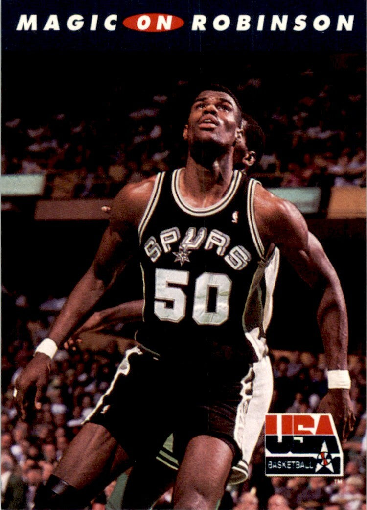 1992-93 SkyBox USA Basketball Magic on Robinson. Basketball Cards. #109