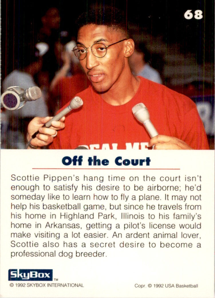 1992-93 SkyBox USA Basketball Scottie Pippen. Basketball Cards. #68
