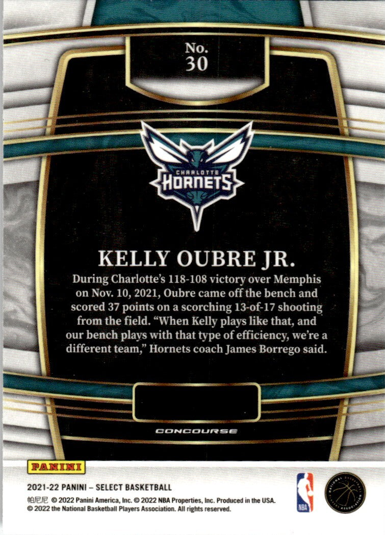 2021-22 Panini Select Basketball Card Kelly Oubre Jr. Charlotte Hornets #30