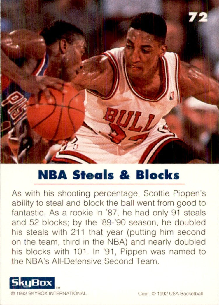 1992-93 SkyBox USA Basketball Scottie Pippen. Basketball Cards. #72