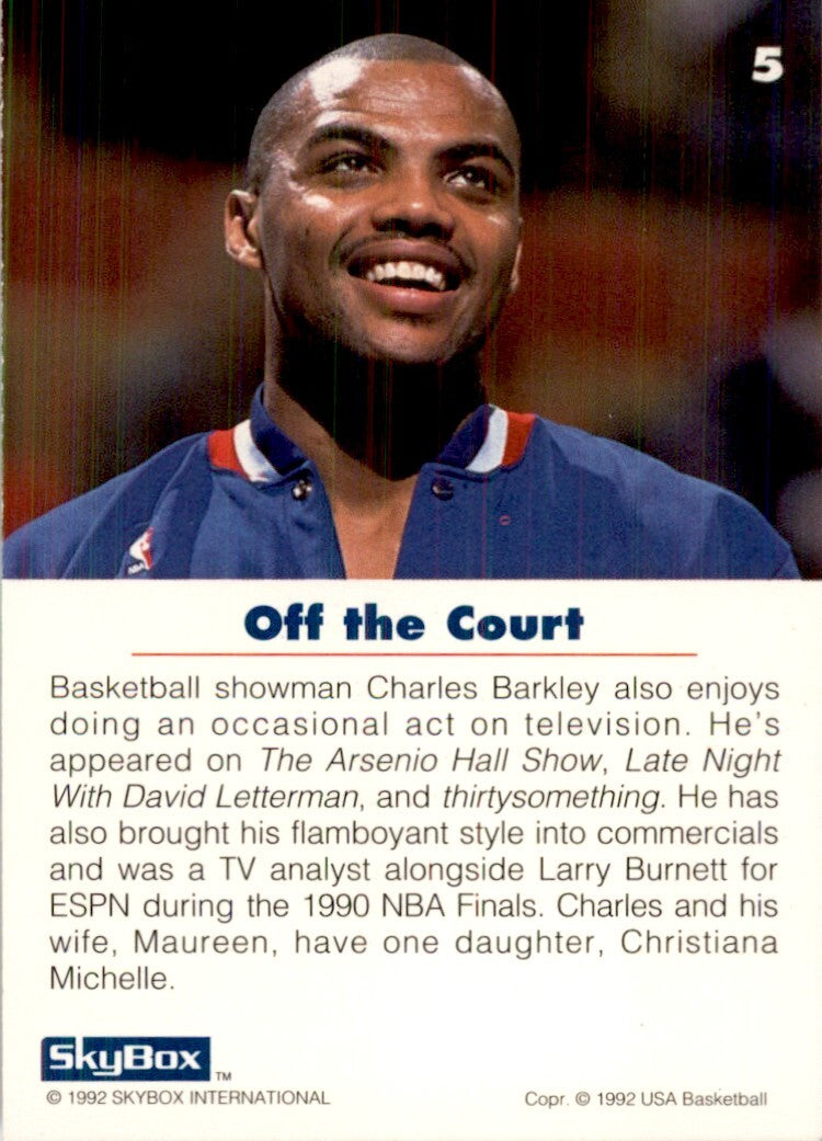 1992-93 SkyBox USA Basketball. Charles Barkley Basketball Cards #5
