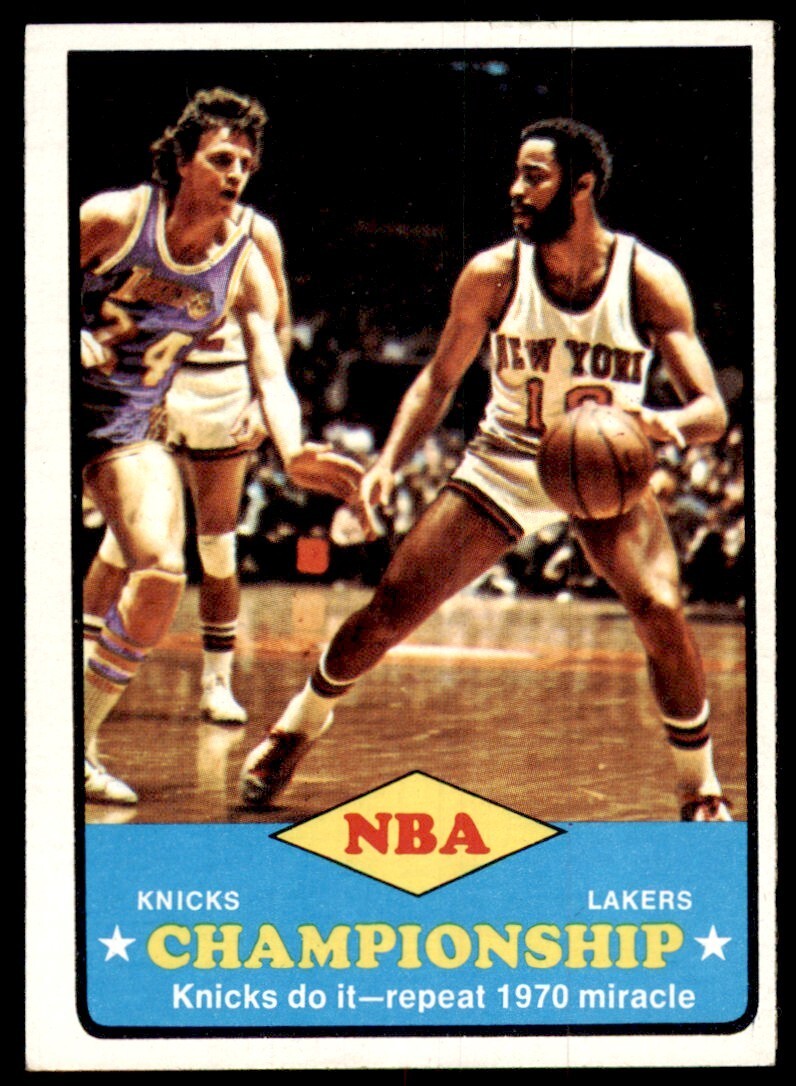 1973-74 Topps Basketball Card NBA Champtionship New York Knicks vs Los Angeles
