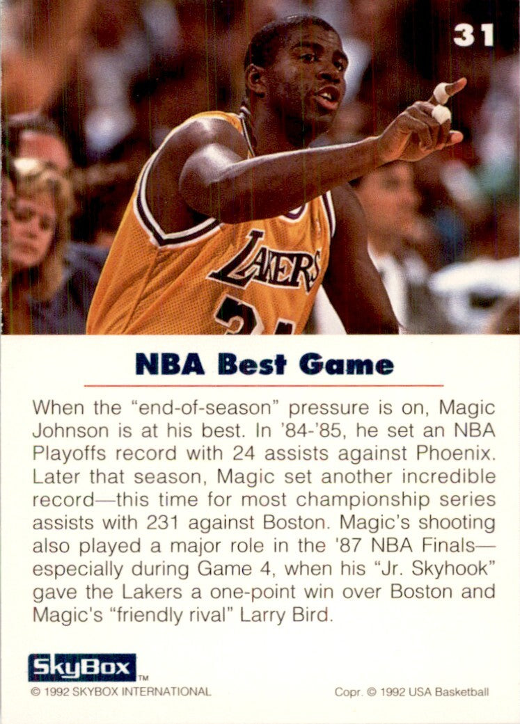 1992-93 SkyBox USA Basketball. Magic Johnson (101) Basketball Cards #31