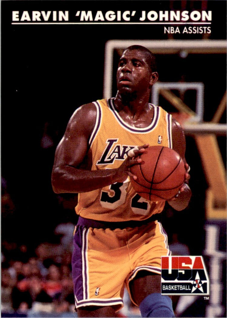 1992-93 SkyBox USA Basketball. Magic Johnson (101) Basketball Cards #36