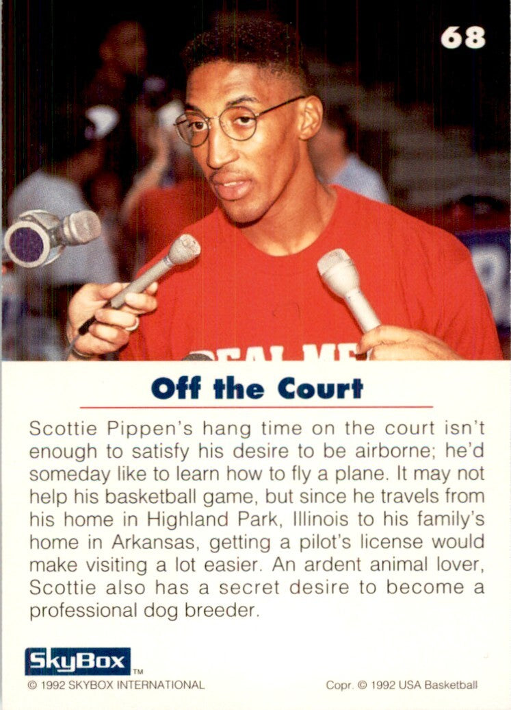 1992-93 SkyBox USA Basketball. Scottie Pippen Basketball Cards #68