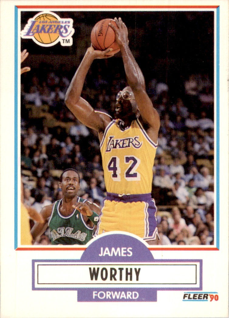1990-91 Fleer James Worthy Basketball Cards #97