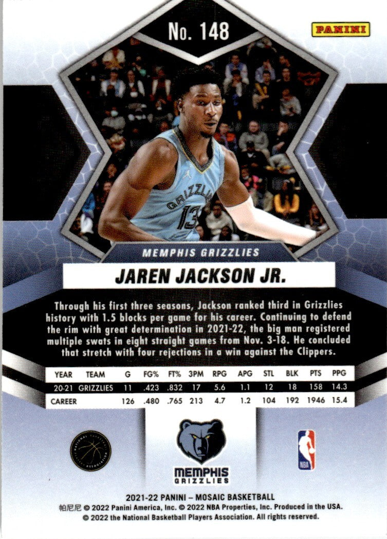 2021-22 Mosaic Basketball Card Jaren Jackson Jr. Memphis Grizzlies #148