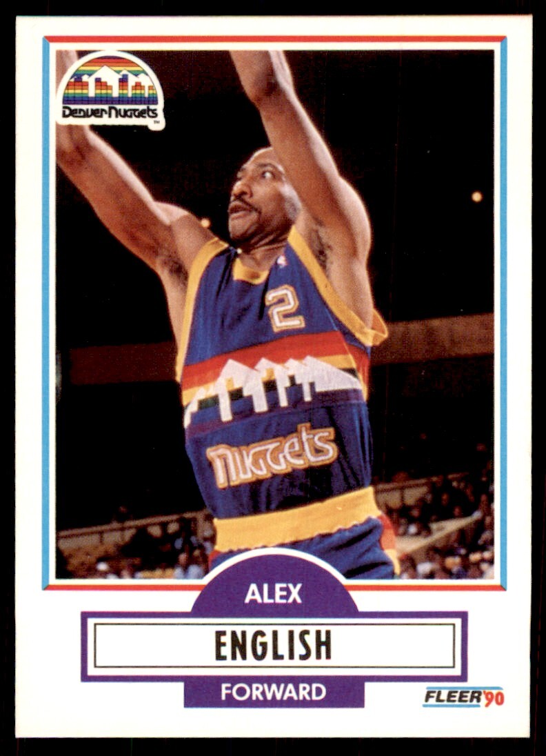 1990-91 Fleer Alex English Basketball Cards. #48