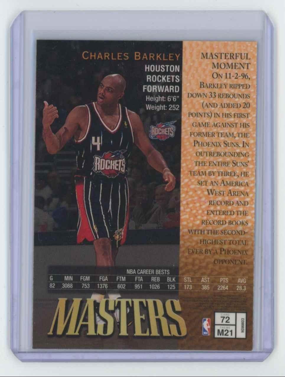 1997-98 Topps Finest Charles Barkley Basketball Card Houston Rockets #72
