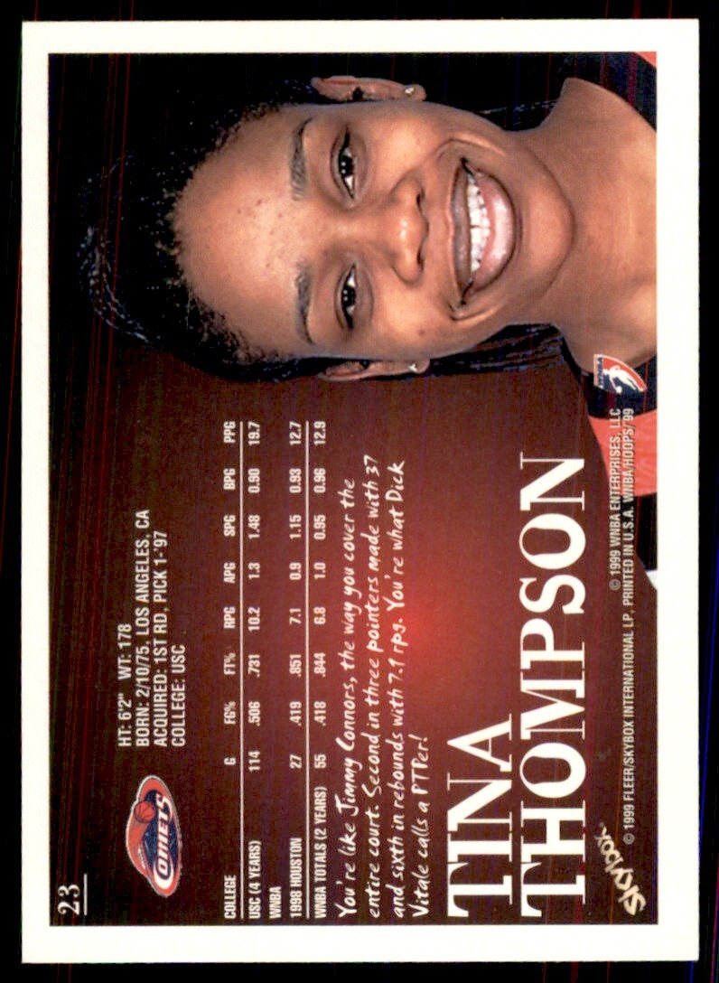 1999-00 Hoops WNBA Tina Thompson Basketball Cards #23
