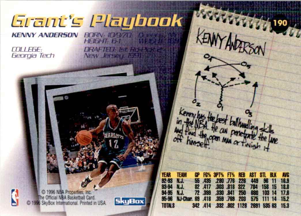 1996-97 NBA Hoops Kenny Anderson Basketball Cards #190