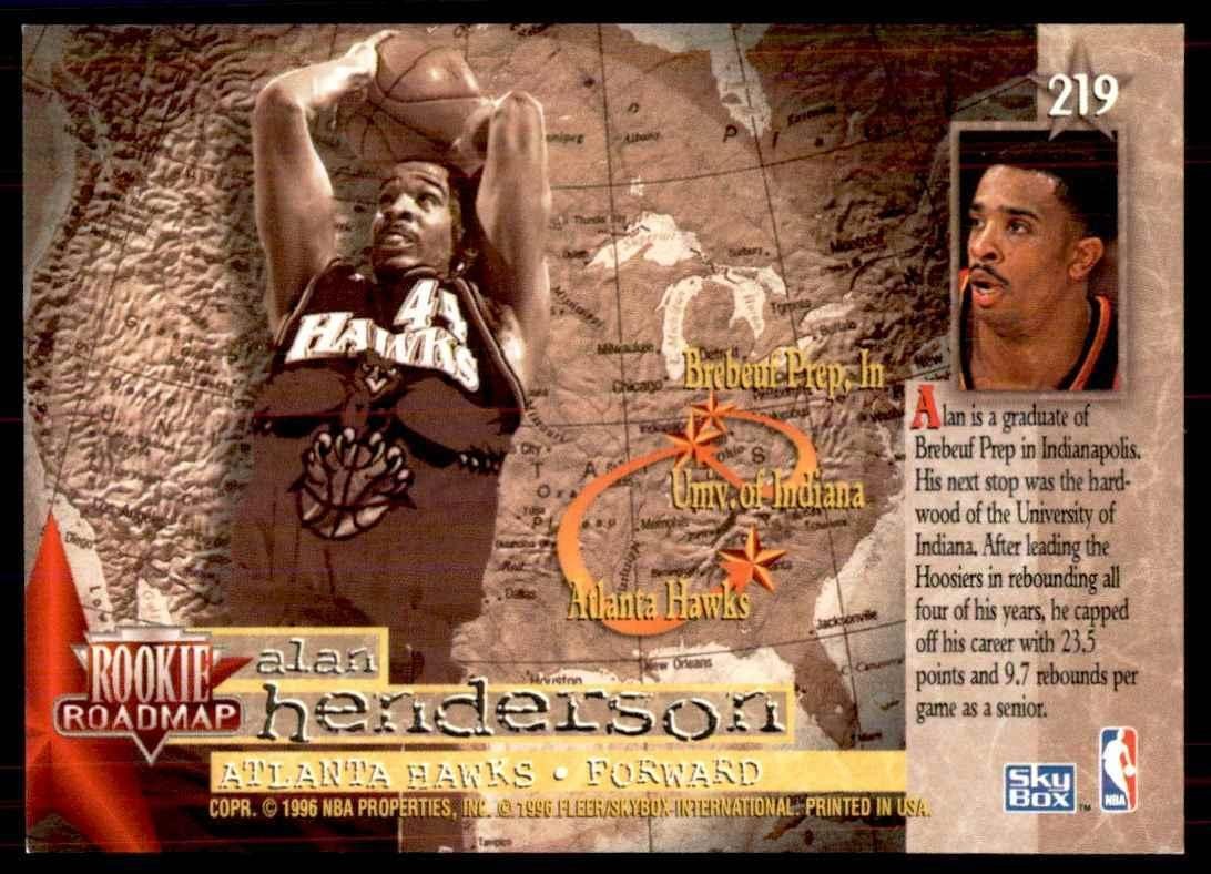 1996-97 SkyBox Alan Henderson Rookie Basketball Cards #219
